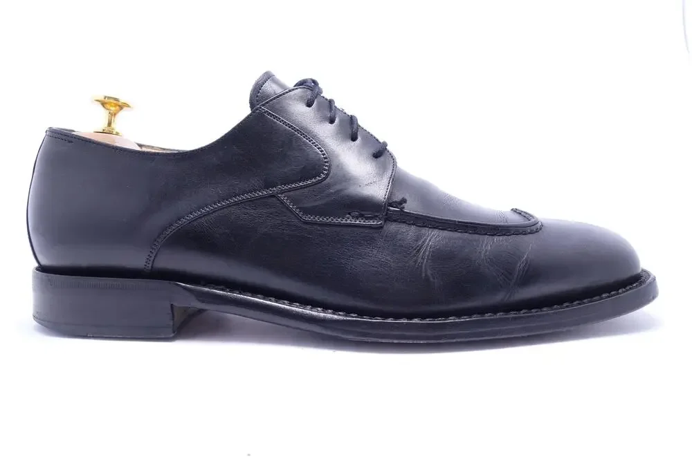 Bruno Magli Caton Shoes Mens Size 11 Black Leather Derby Dress Made In Italy